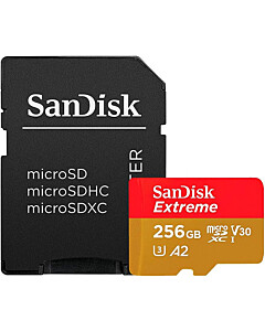 SANDISK TARJETA EXTREME MICRO SDXC UHS-I 256GB-190MB/s + ADAPTADOR SD